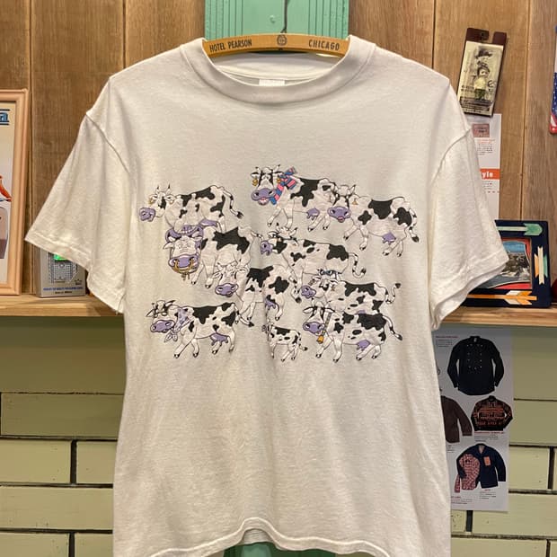1990's Vintage Comic Cow Print Tee