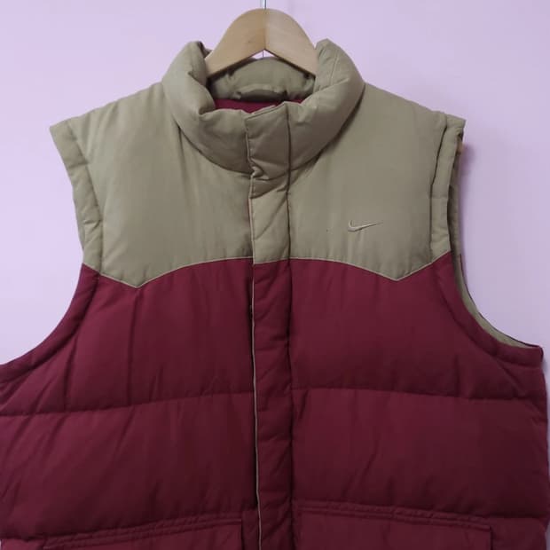 나이키 패딩 조끼 베이지/버건디 105