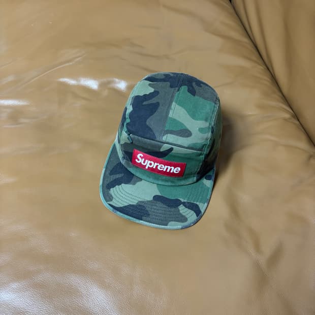 Supreme 슈프림 밀리터리 워시드 우드랜드 카모 캠프캡 모자 Camo