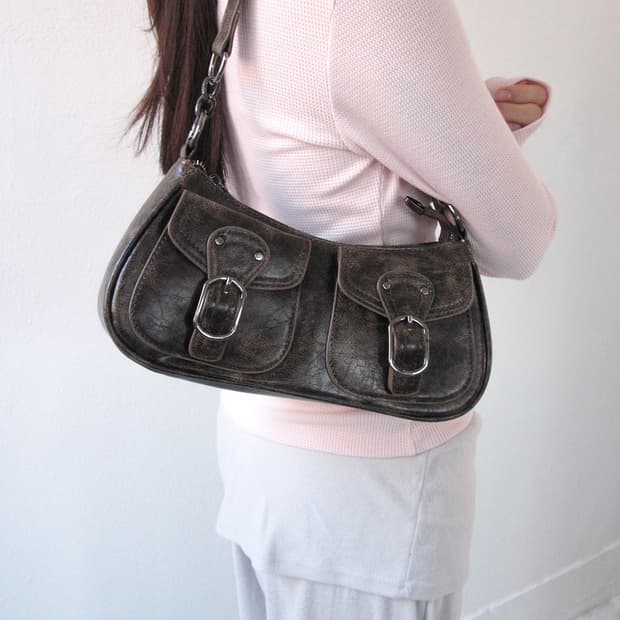 빈티지 버클 백 숄더백 브라운