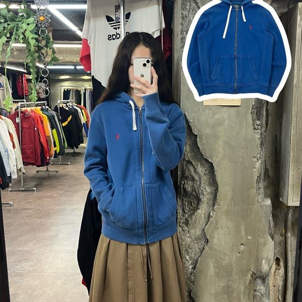 폴로 랄프로렌 후드집업 블루 M #csz1753