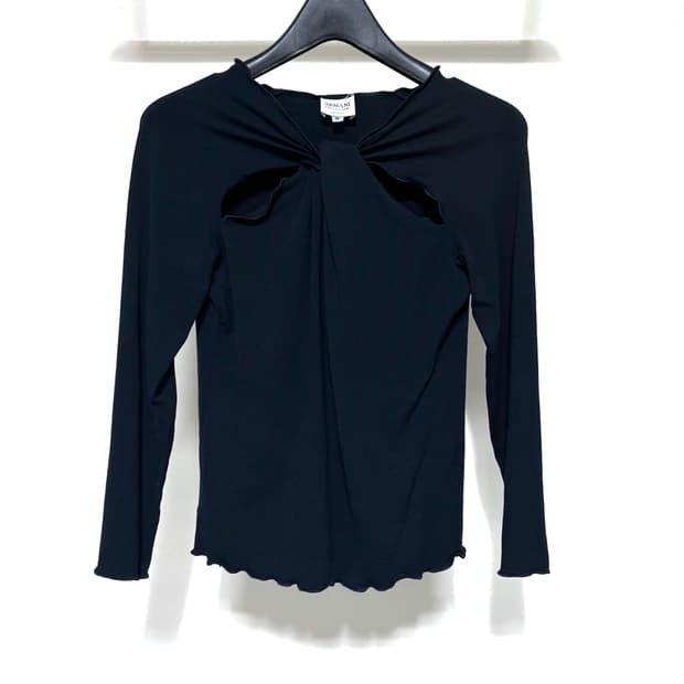 아르마니 꼴레지오니 00s 트위스트 넥 드레이프 탑 40