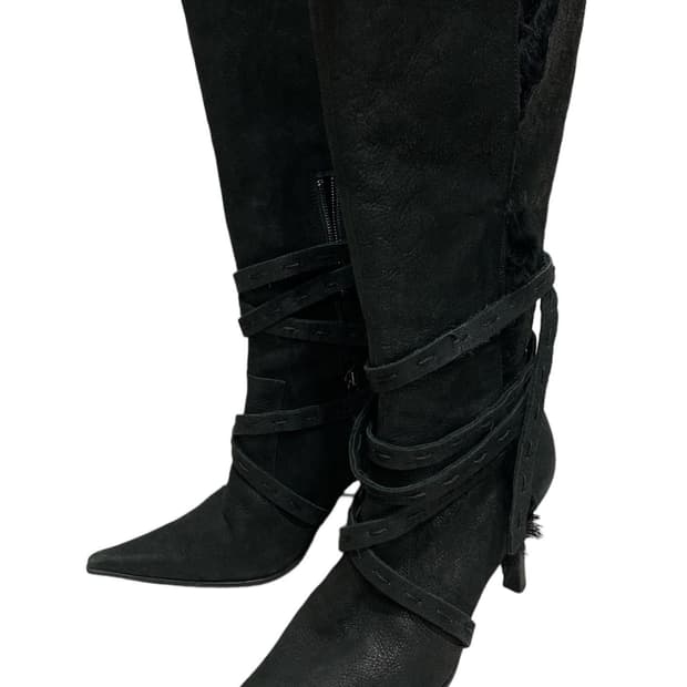 Novespazio 스트랩 퍼 롱부츠