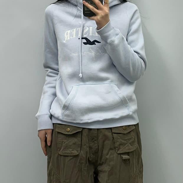 홀리스터 빅로고 스카이블루 후드티