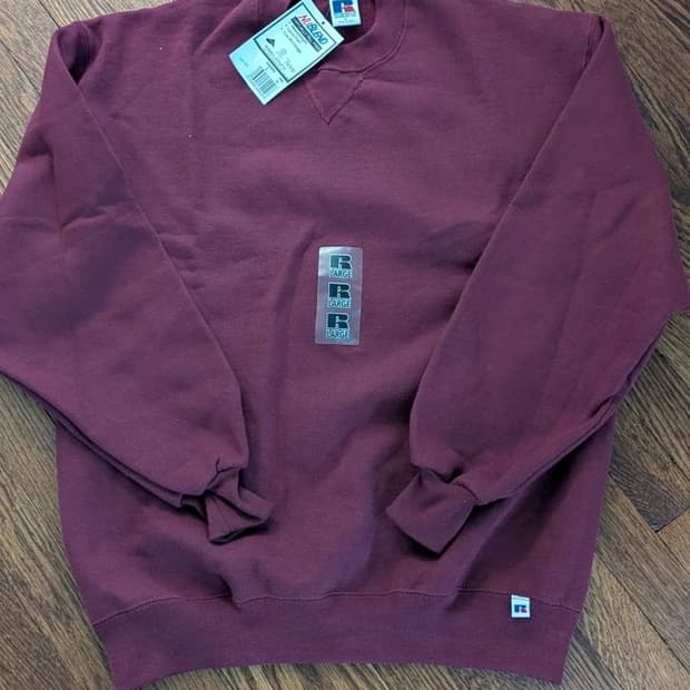 러셀애슬래틱 버건디 맨투맨 데드스탁