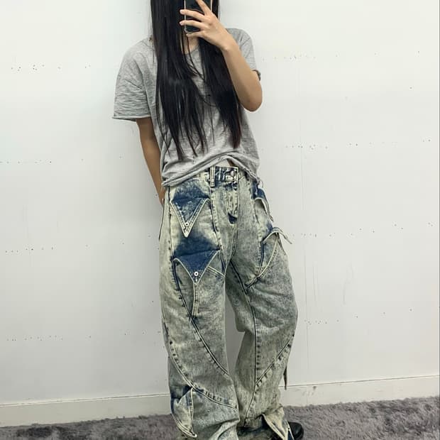 재패니즈 버튼 디테일 데님