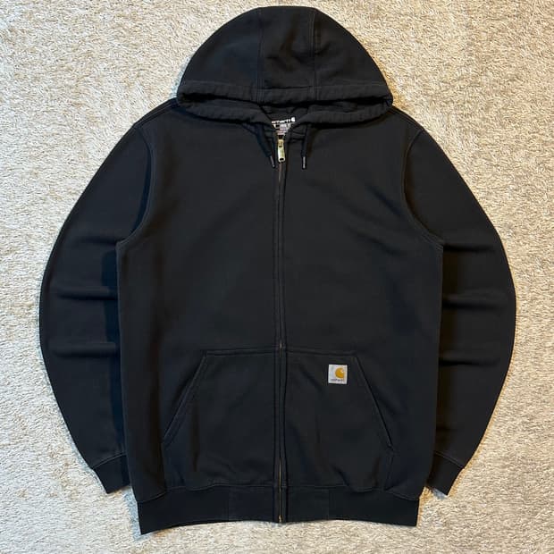 칼하트 CARHARTT 루즈핏 미드웨이트 후드집업 블랙