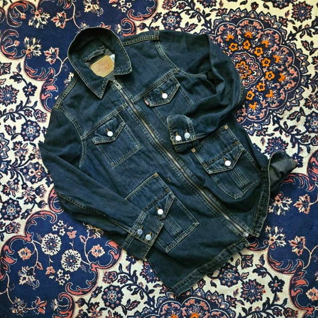 리바이스(Levis) 멀티포켓 집업 하프 데님
자켓 L size
