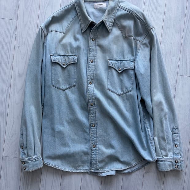셀린느 웨스턴 셔츠 연청 데미 XL