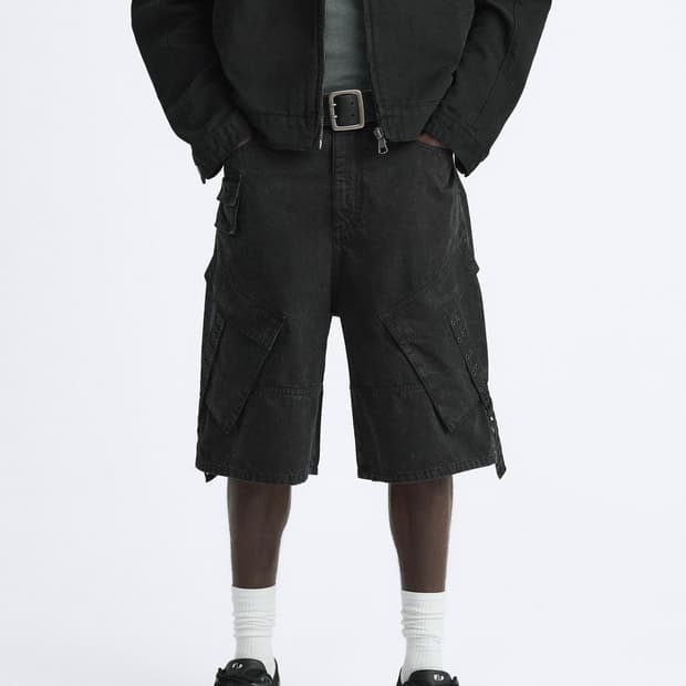 자라 벨트 카고 버뮤다 팬츠 새상품