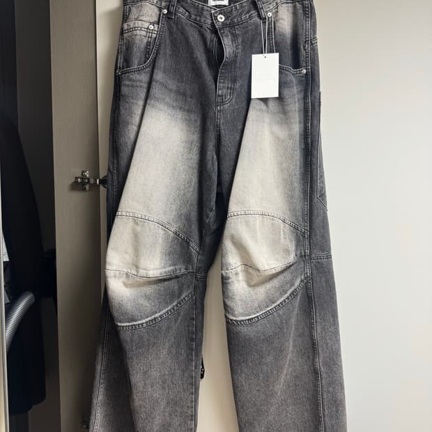 (M) mjd 3D 니 데님 팬츠 블랙