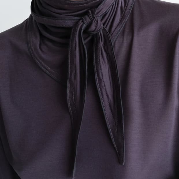 르메르 25sS FOULARD 실크 스카프 티 셔츠/차콜
