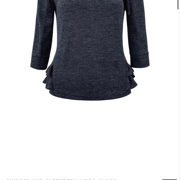 체메씨 SHIRRED MID-SLEEVE FRILL TOP (NAVY)
