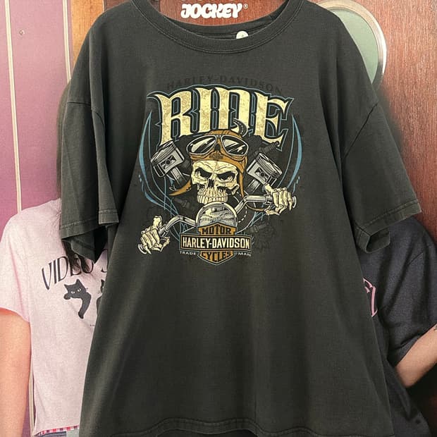 HARLEY-DAVIDSON 할리데이비슨 차콜반팔티
