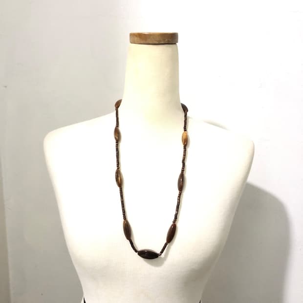 빈티지 브라운 목걸이 히피 그런지 오리엔탈 하구미 모리걸