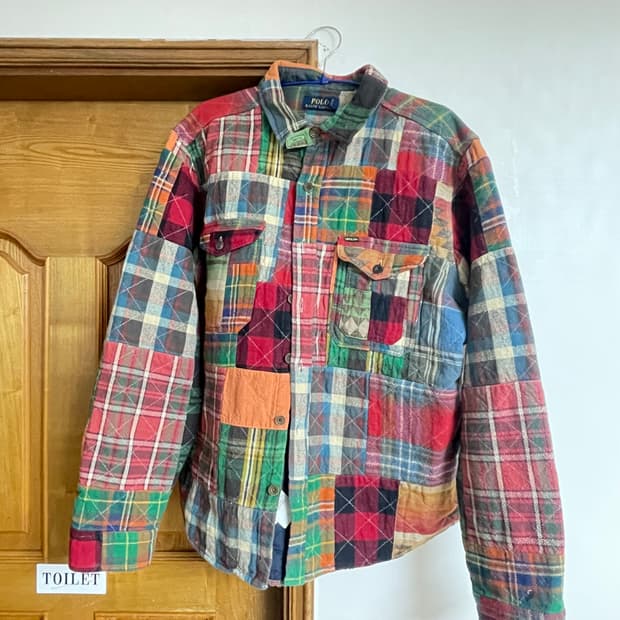 폴로 체크 패치워크 누빔 셔츠 판매합니다 (XL사이즈)