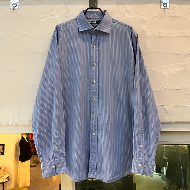 Polo by Ralph Lauren 블루 스트라이프 셔츠 L