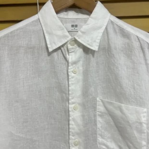 유니클로 남성 화이트 린넨셔츠 M