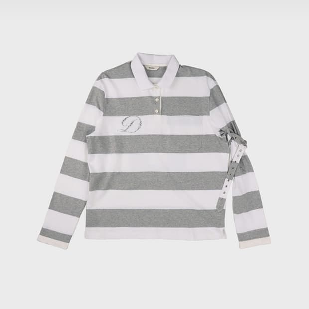 데어드 BALL STUD STRIPED POLO TOP