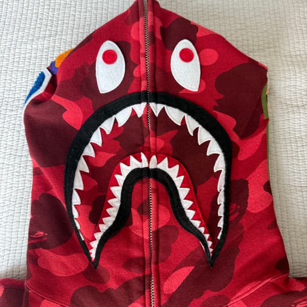 베이프 샤크 후드 집업 판매 교신