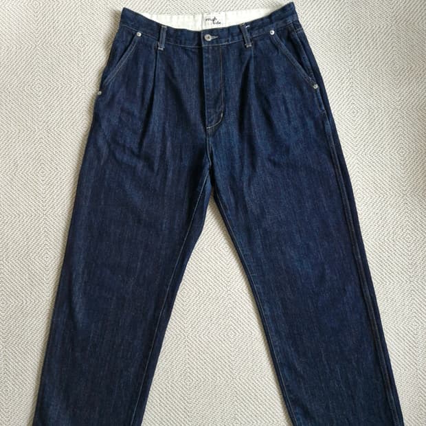 러프사이드 시그니처 드레이프 데님팬츠 원워시드 