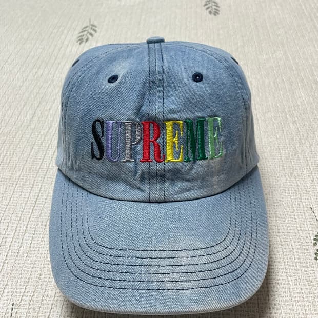 20fw 슈프림 멀티컬러 Logo 6-Panel 데님