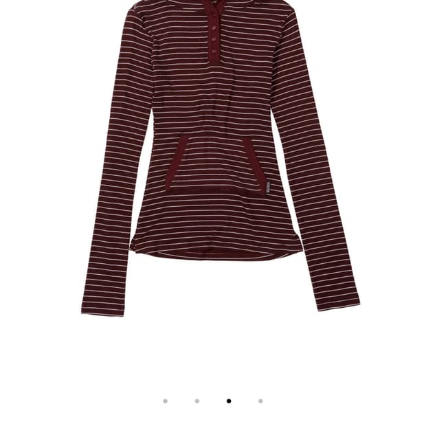 SCULPTOR  Stripe Hoodie Tee Burgundy