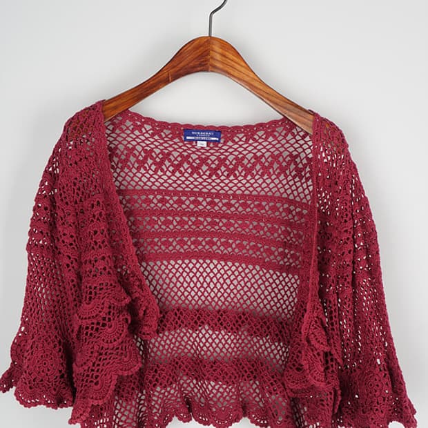  BURBERRY net knit crop cardigan