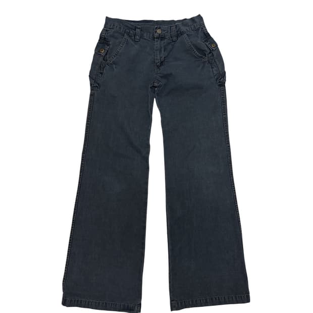 side cargo washing denim pants