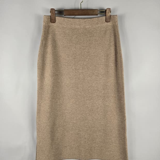 [무료배송]무신사스탠다드 L 여성 울 혼방 니트 롱 스커트 베이지 치마