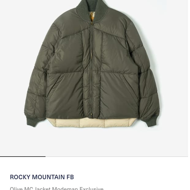 [새상품/록키마운틴페더베드] MC자켓 올리브 M(100) 모드맨별주