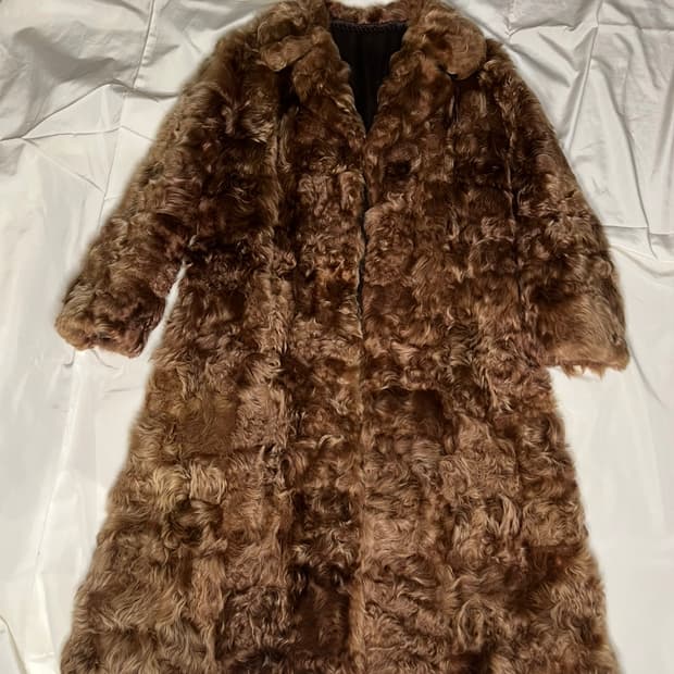 Saint laurent style vintage wool furcoat