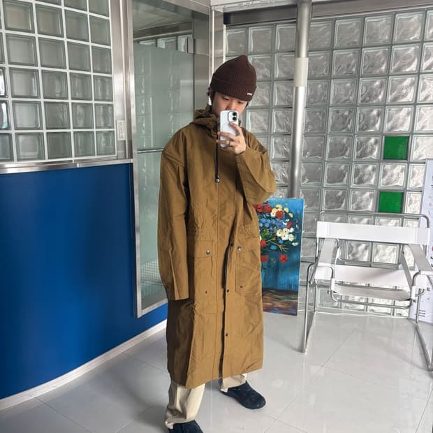 OVAL D BACK LOGO OVERSIZE LONG COAT 롱 코트