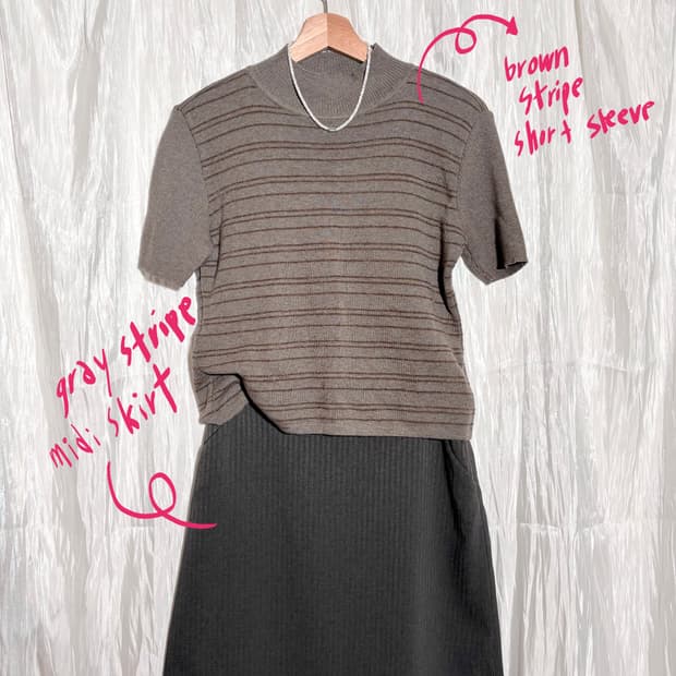 ✨brown stripe short sleeve