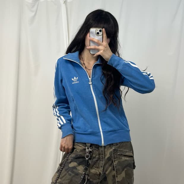 Adidas sky blue Firebird cotton jersey