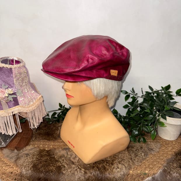 Cherry pink painted hunting cap