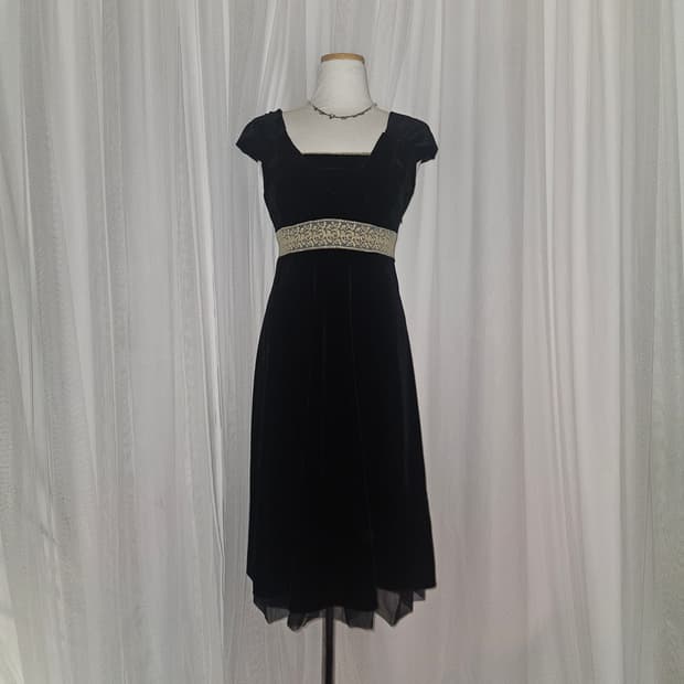 dear princess tiara 빈티지 레이스 블랙 벨벳 드레스