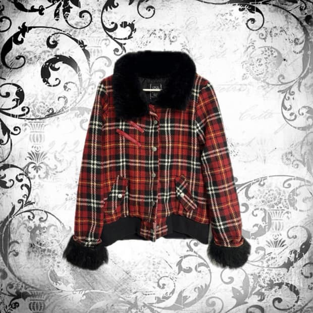 세실맥비 페이크퍼 자켓 퍼체크코트