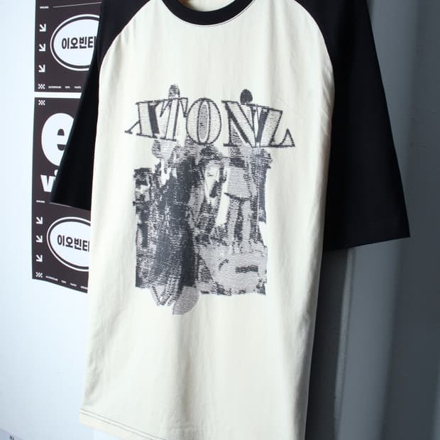 (L-2XL) 엑스톤즈 반팔 티셔츠 오버핏 나그랑 그래픽-H35432