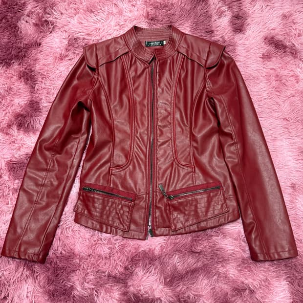 빈티지 레드 가죽자켓