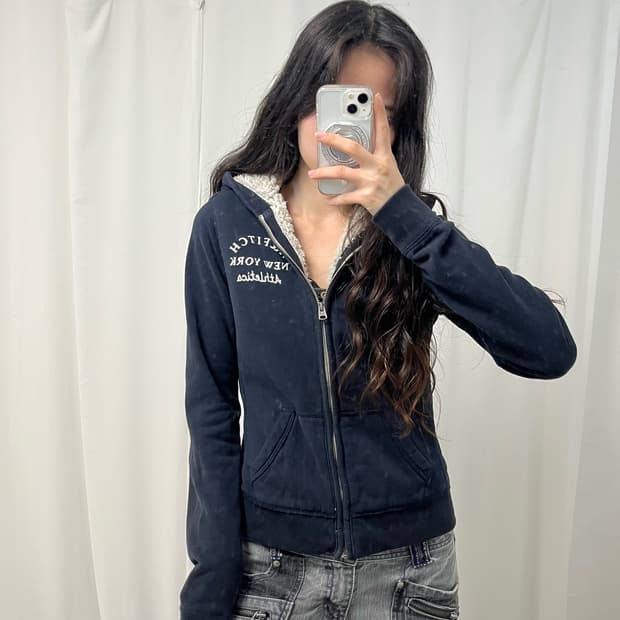 Abercrombie Navy Fleece Hood Zip-up