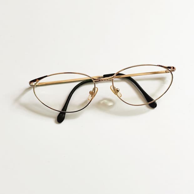 90s 유로피안 골드 레오파드 오벌 프레임 빈티지 안경