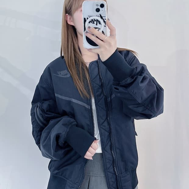 나이키 블랙 스우시 자켓