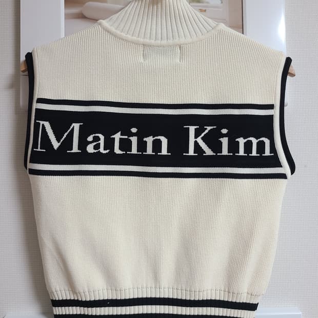 마뗑킴 니트베스트 아이보리 s