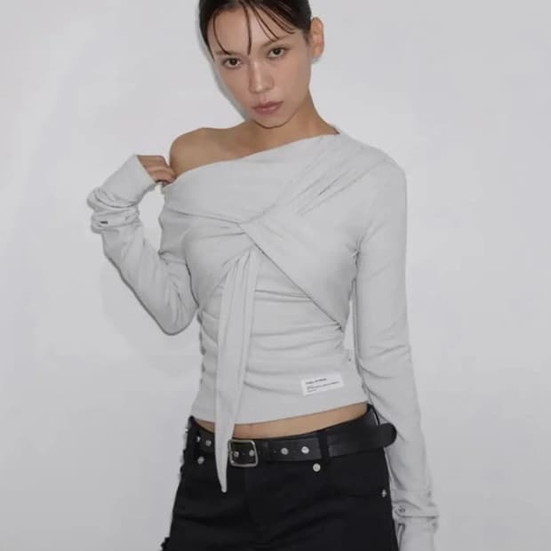 이네기 드레이프 슬리브 Drape Flow Tie Long Sleeve