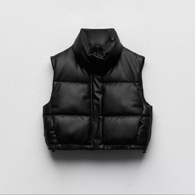 자라 페이크 레더 패딩 베스트 (사이즈 S)