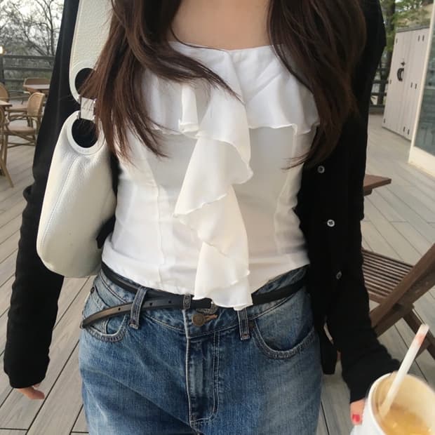 아워캐비넷 러블리 프릴 슬리브리스