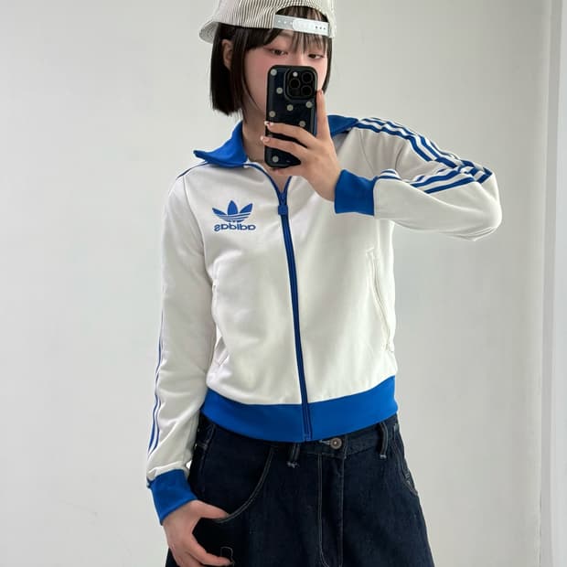 아디다스 화이트 블루 져지