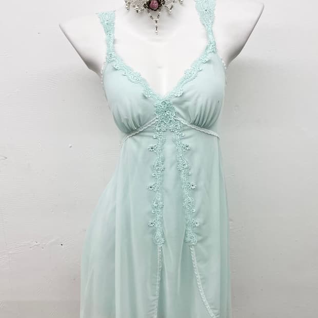 페어리 민트 레이스 슬립