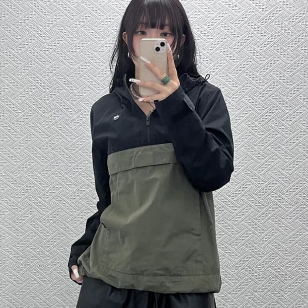 반스 올드스쿨 레트로 배색 반집업 바람막이 아노락 M C10947